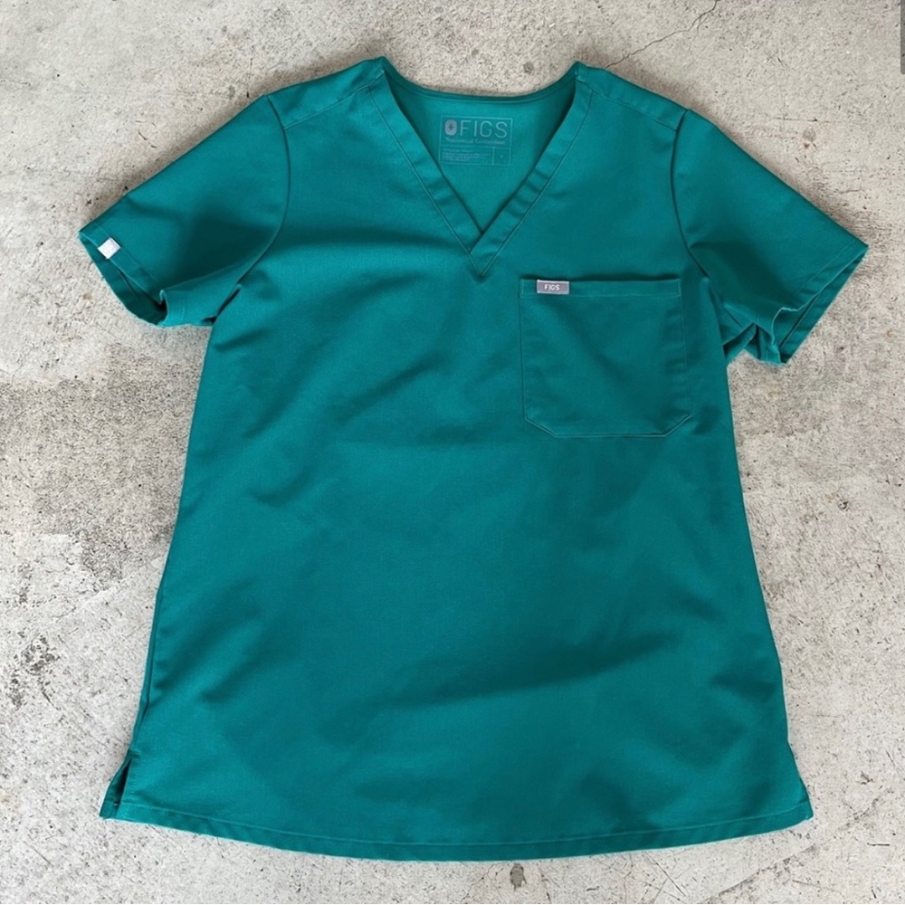 Figs Catarina Scrub Top Emerald